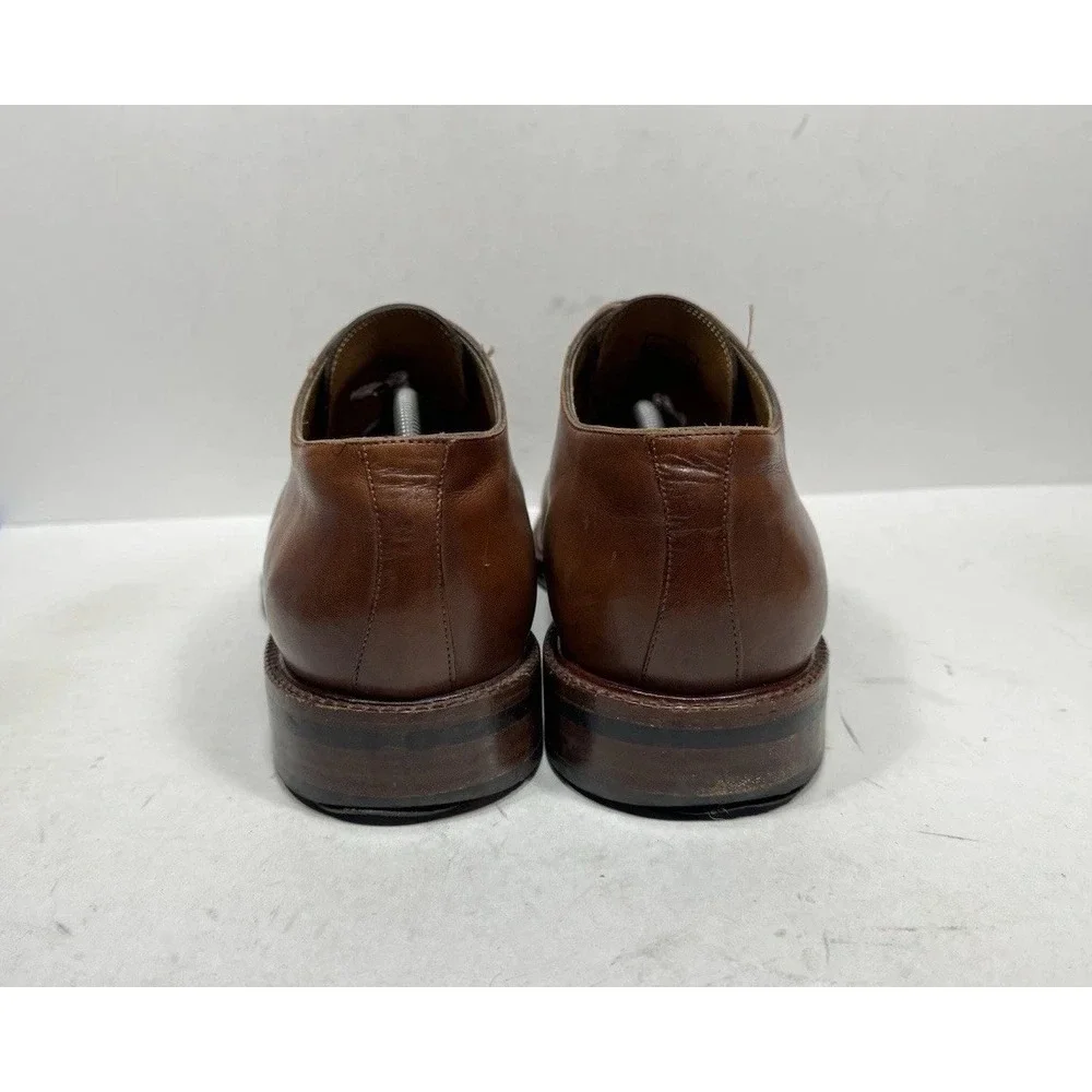 Beckett Simonon Dunham Derby Brown Leather Plain Toe Dress Shoes Mens 13 11983